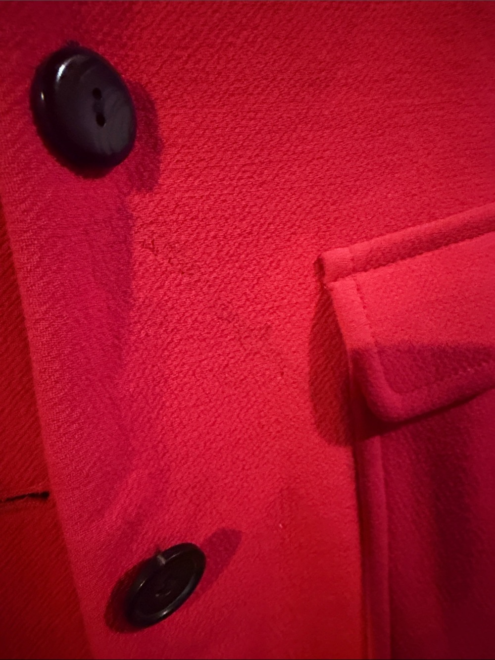 J. Crew Bright Red Wool Pea Coat with Flap Pockets - Picture 6 of 9